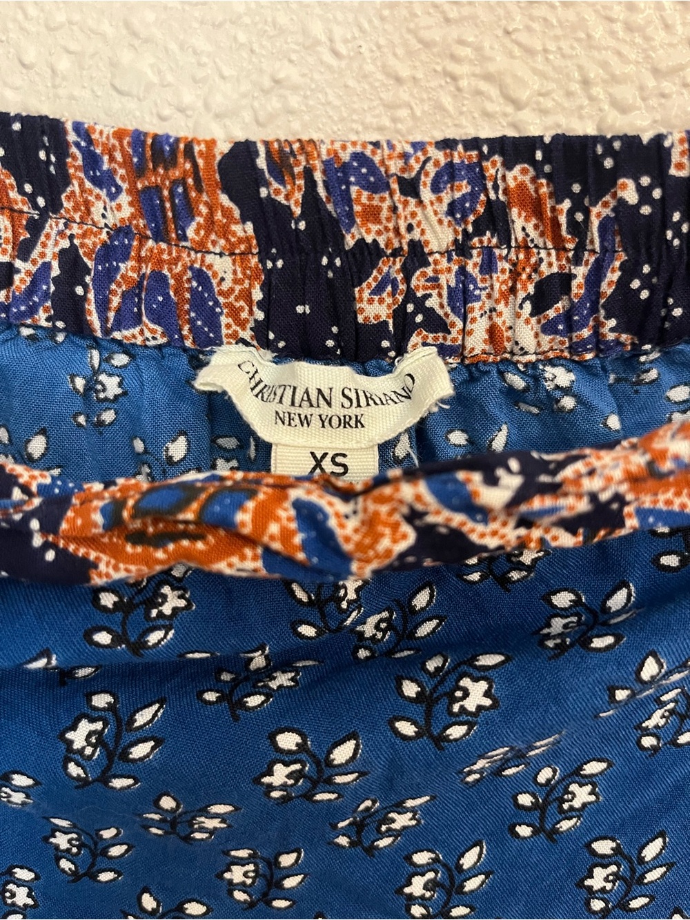 Christian Siriano Blue Paisley Asymmetrical Wrap Skirt - Picture 4 of 4